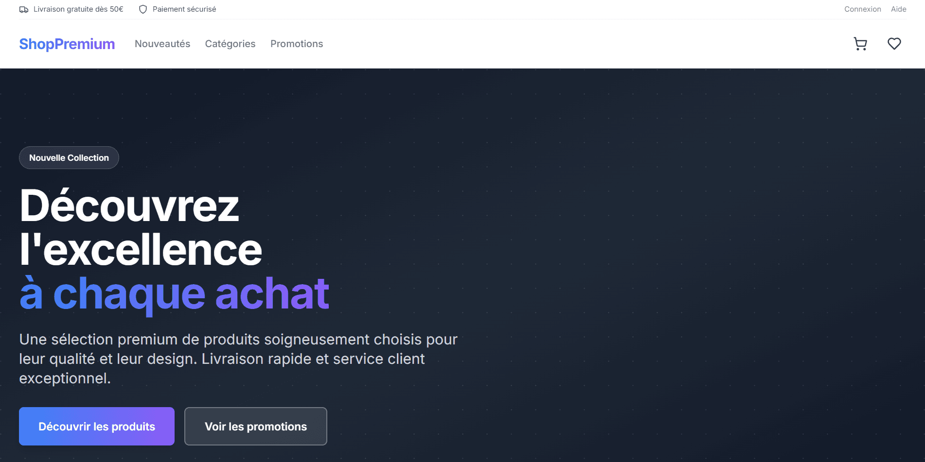 Boutique en ligne moderne.