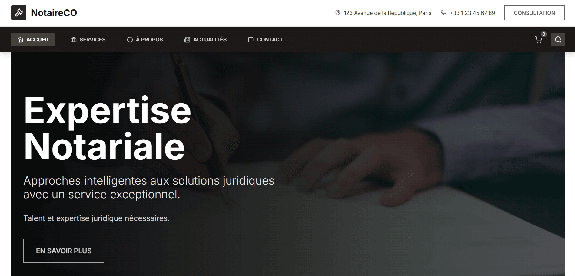 Étude notariale.